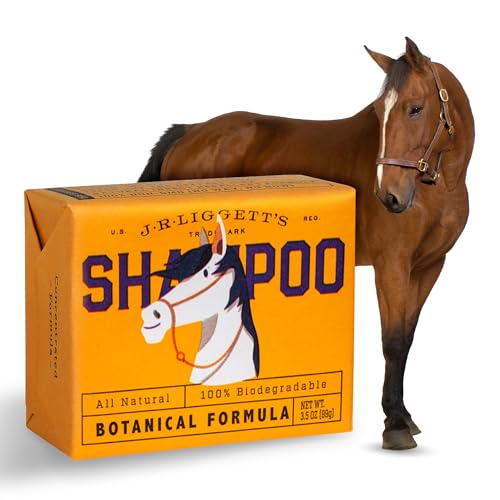 Image of J.R.LIGGETT'S Botanical Horse Shampoo Bar for Sensitive Skin - 100% Detergent Free, Non-GMO & Biodegradable - Deep-Cleansing, Hypoallergenic Formula for Healthy Skin, Mane & Tail - 3.5 oz Bar