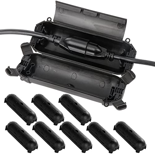[9 Pack] Outdoor Extension Cord Safety Cover, Ip44 Waterproof Connection Protector, Weatherproof Electrical Box For Outdoor Plug, Outlet, Holiday Light, Halloween And Christmas Decorations, Black #TOP9