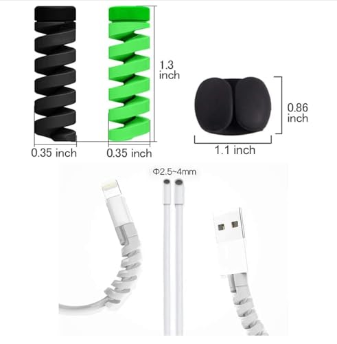 Image of 3 Pack Spiral Cable Protectors & Wire Protectors Spring Wire for All Wired Accessories for USB Charger, Data Cable, Headphones, MacBook, Laptop, Elastic Cord Saver (Multi-Color)