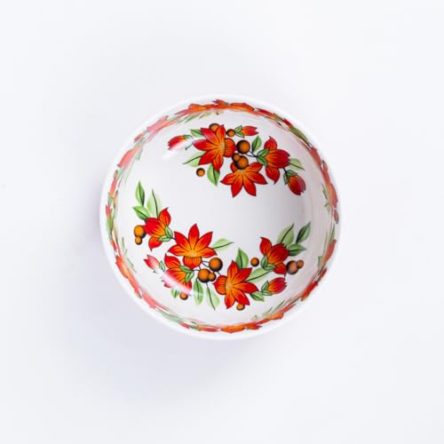 Image of GOLDEN QUEEN'S Handcrafted Ceramic Bowls, Set of 2 | Ideal for Snacks, Ramen, Salad, Cereals, Rice, Dinner - Rustic Bloom Bowl