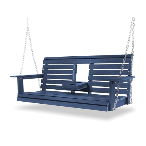 Poly Lumber 3-Seat Porch Swing, 5ft Navy Blue