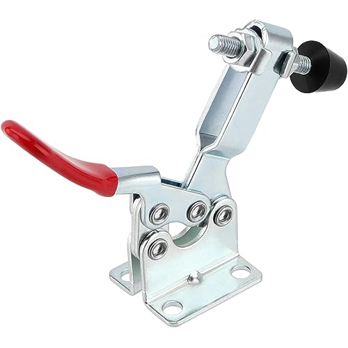 NGOSUET 6 Stück Kniehebelspanner Vertikal 100kg GH-201-B Schnellspanner Waagerecht Spanner Horizontal Toggle Clamp Verstellbar Toggle Lever Clamp für Maschinenbetrieb, Zimmerei, Schweißen, Rot