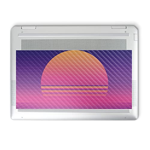 Image of MightySkins Carbon Fiber Skin Compatible with HP Spectre x360 14 inch (2022) Full Wrap Kit - Synthwave Sunset | Protective, Durable Textured Carbon Fiber Finish | Easy to Apply | Made in The USA