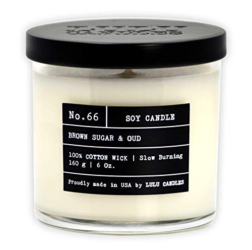 Lulu Candles | Brown Sugar & Oud | Proudly Made in The USA | Highly Scented & Long Lasting | Jar Candles - 6 Oz. Jar (Small)