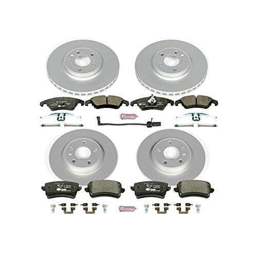 Image of PowerStop Euro-Stop Fully Coated Front and Rear Brake Kit For Audi A4 2009-11 |A4 Quattro 2009-11 |A5 2010-11 |A5 Quattro 2008-11 - ECE-R90 Certified Brake Pads + Disc Rotor Upgrade, ESK5754