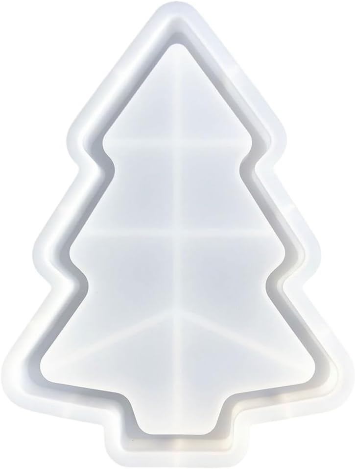 Silicone Serving Platter Mould Christmas Tree Shaped Dish Molds Epoxy Resin Mold for Jewelry Storage Tray Making