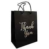 Thank You Gift Bags - 12-Pack Elegant Paper Favor Gift Bags with ‘’Thank You’’ in Gold Foil...
