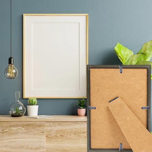 Image of 100Pcs Picture Frame Turn Button Fasteners with Screws, 9x20mm Metal Photo Frame Hardware Backing Clips for Hanging Pictures, Posters, Drawing Crafts - Black