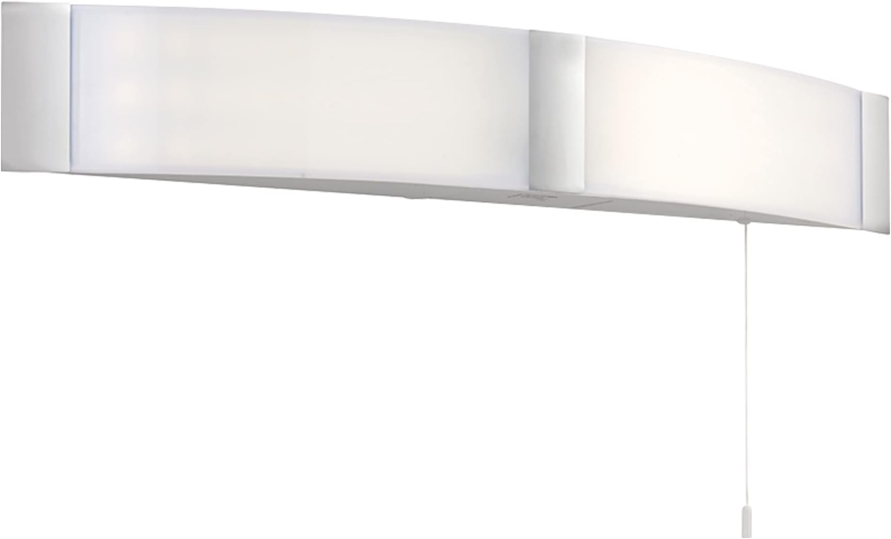 National Lighting Bathroom Wall Light - IP44 Rated LED Bathroom Shower Room Bathroom Mirror Light with Pull Cord Switch/Shaver Socket - Includes 2X 6W SMD LED - Modern Frosted Shade & Chrome Trim