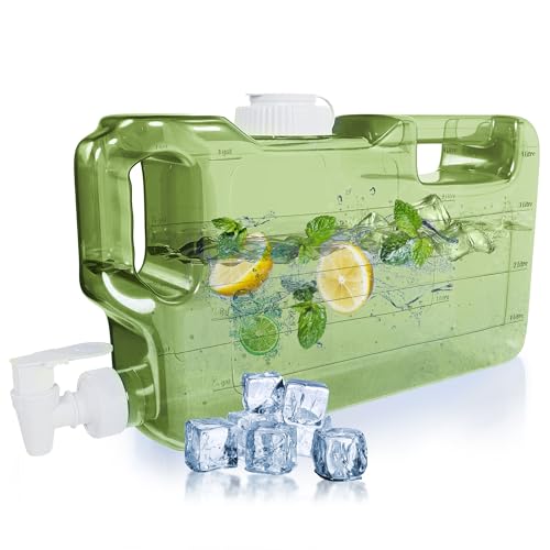 HydraFitt Refrigerator Water Dispenser 1.1 Gallon – Leak-Proof Slim Fridge Water Container with Spigot – BPA-Free Refillable Water Jug (Lime Green)