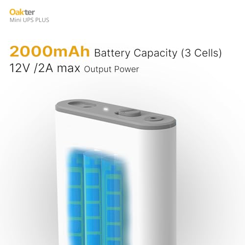 Image of Oakter Mini UPS Plus WiFi Router Broadband Modem | Backup Up to 6 Hours | WiFi UPS Power Backup During Power Cuts | UPS Broadband Modem | Current Surge & Deep Discharge Protection