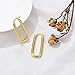 FRUMOS 18K Gold Plated Chunky Hoop Earrings for Women Fashion Thick Gold Hoops Earrings Set Jewelry for Birthday Christmas Gifts（ Thick oval hoop）