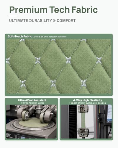 Image of Dowinx Gaming Chair Breathable Fabric Game Chair with Gel Pad and Storage Bag, Comfortable Gamer Chair with Pocket Spring Cushion, Ergonomic Computer Chair with Footrest, Green