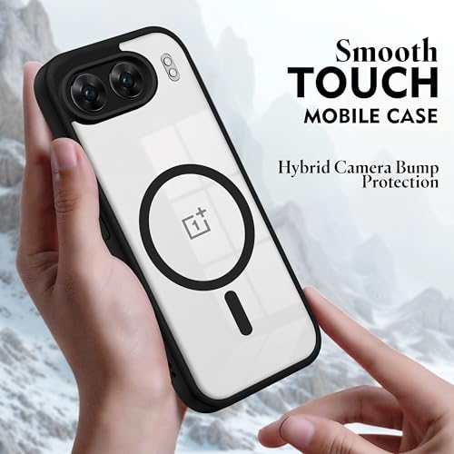 Image of V-TAN Back Cover for Oneplus Nord 4 5G Compatible Case, Matte Finish Transparent Magnetic Case, TPU, Camera Protective Shockproof Cover (Black)