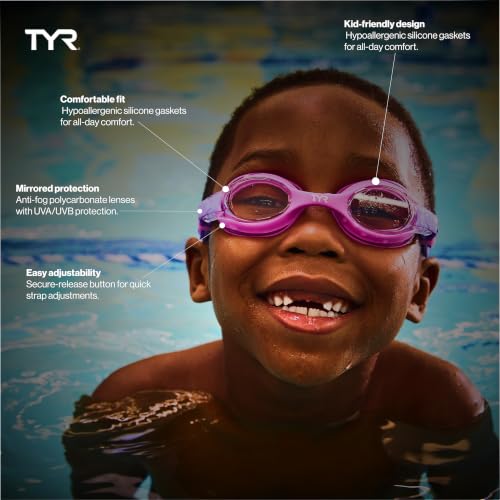 Image of TYR Kids' Swimple Goggles - Colorful Swim Goggles for Beginners