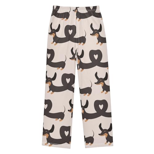 Boys' Pants Dachshund Dogs Valentines Long Bottoms Jogger Pants Elastic Waist Trousers with Pockets S-XL