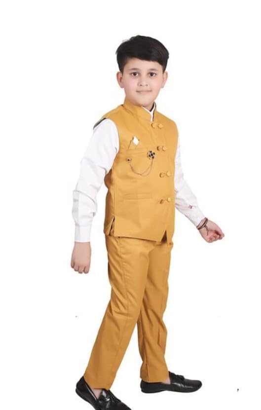 Image of Akshita Trading Kids Shirt, Waistcoat and Pant for Boys