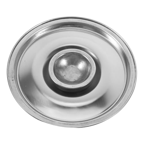 Amosfun Tapa de acero inoxidable para olla, mini tapa de tazón para tarro de yogur, sellado de condimentos, lavabo a prueba de fugas, accesorio de utensilios de cocina