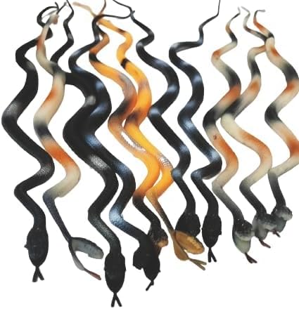 Chuz N Pick Fancy Snake Reptiles (20 inch) Toy Figure Playing Set for Kids, Art Craft Decoration (12 Piece)