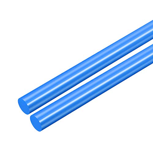uxcell 2pcs Plastic Round Rod 5/16 Inch Dia 20 Inch Length Blue (POM) Polyoxymethylene Rods Engineering Plastic Round Bars(8mm)