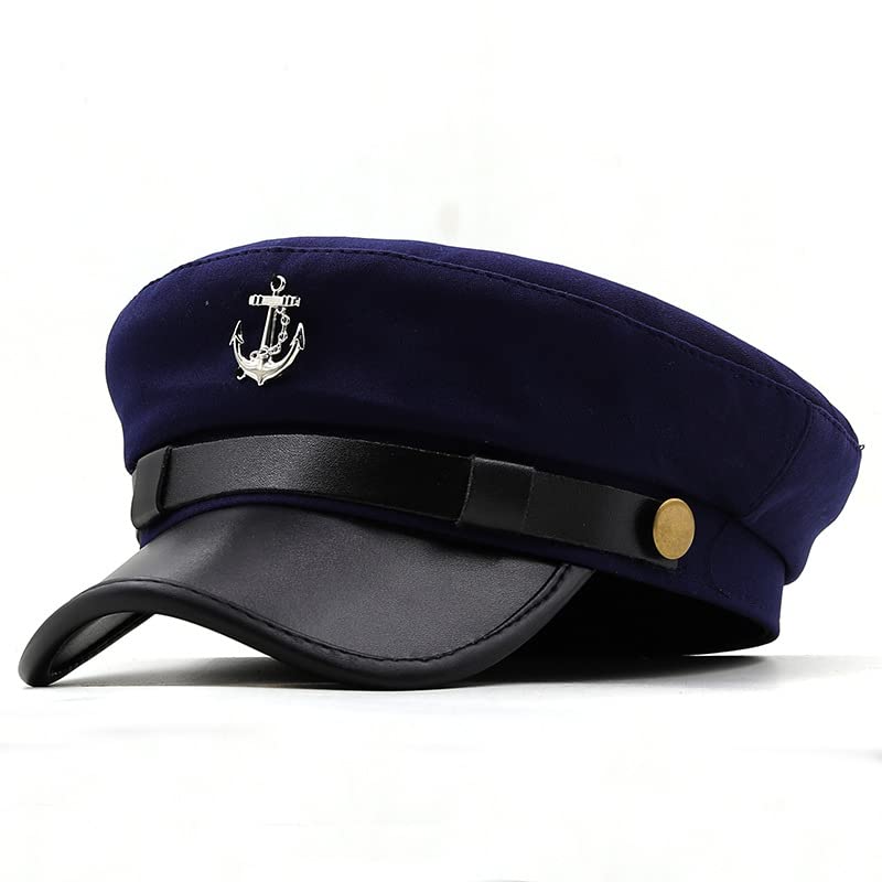 Image of Newsboy Cap for Women Casual Beret Hat Military Sailor Captain Cap Vintage Painter Fiddler Hat Ivy Peaked Flat Cap