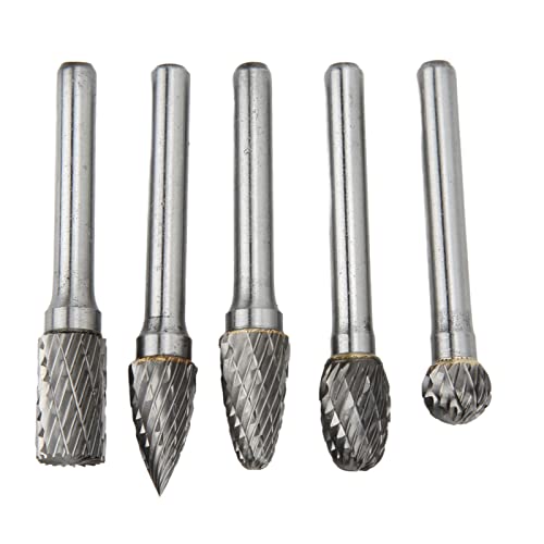 Set de 5 fresas de carburo de tungsteno 6x10 mm doble corte miniatura 6
