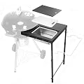 Upgraded Grill Table for Weber Kettle 22"/18"/26", Master Touch 22", Smokey Mountain, Recteq Pellet Grill RT-B380, Prep Station with Cutting Board, Basin, 4 Hooks, Shelf for Weber Kettle Accessories