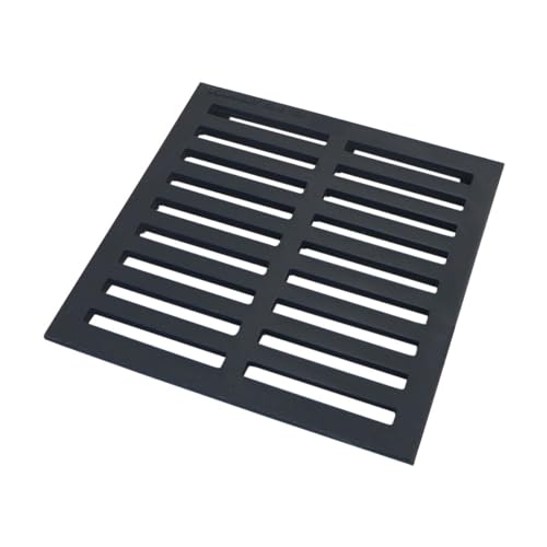 Rejilla de entrada de hierro fundido, negro, transitable, 300 x 300 mm, clase B125