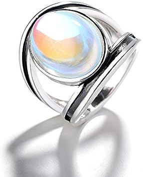 Vintage Silver Moonstone Ring - Sterling Silver Boho Wedding Bridal Ring