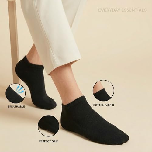 Image of Essentials Unisex Fine Cotton Ribbed Ankle Socks | Ultra Soft, Breathable & Stretchable | Socks for Men & Women, Daily & Gym Wear
