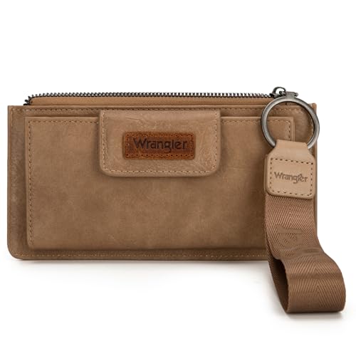 Image of Montana West X Wrangler Wallet for Women Ladies Female Card Cases & Money Organizers Wristlet with Wallet Large Clutch with Coin Purse Smooth Zipper and Rfid Lining