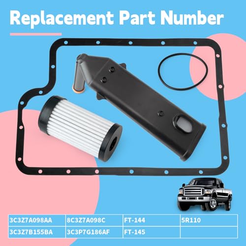 GLOXTED 3C3Z7A098AA 3C3Z7B155BA Transmission Filter Kit Compatible with Ford E-150 E-250 E-350 E-450 Excursion F-250 F-350 F-450 F-550 Super Duty Parts Replace 8C3Z7A098C 3C3P7G186AF FT-144 5R110 by GLOXTED - Used condition - Image 2