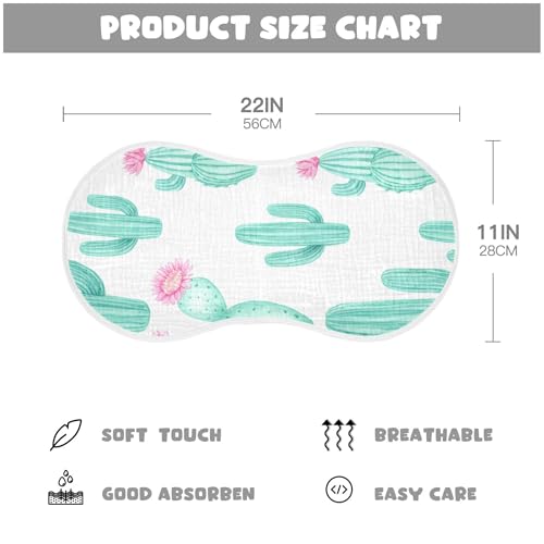 xigua Watercolor Cacti with Flowers Baby Burp Cloths for Newborn Boys and Girls 4 Pack, Soft & Absorbent Cotton Baby Burp Cloth, Baby Washcloths, Newborn Towel, Burp Rags4