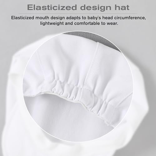 SOLOYEE Baby Boy Clothes Suits 6-9 Months Baby Boys Baptism Formal Wedding Outfits Long Sleeve Dress Shirt + Suspender Pants + Bowtie + Beret Gentleman Christening Set (White, 6-9 Months) - 4