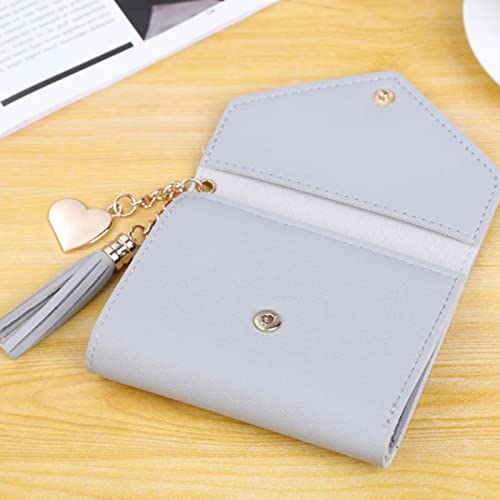Womens wallet Female for Coins Cute Small Leather Zipper Purses Purse Clutch (Gray)4