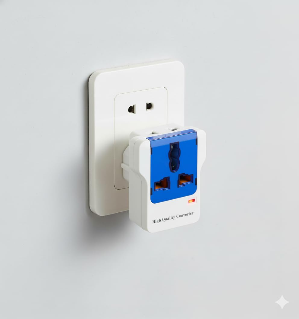 sbf furniture SBF Universal Travel Adapter with Multi Plug Converter | International Socket Adapter with LED Indicator | 3-Pin Power Plug Extension-picture-11