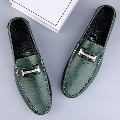 Men's Cowhide Leather Loafers, Casual Slip - On Shoes, Soft Penny Loafers for Men, Lightweight Driving Boat Shoes3