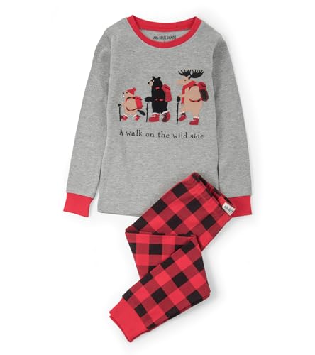 unisex-kids Long Sleeve Printed Pajama Set, Walk on the Wild Side, 4 Years
