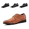 Hitmars Zapatos Derby Hombre Oxfords Cordones Cuero Patente Traje Clásicos Formales Zapatos Vestir Brogue Negocios Boda Casuales Fiesta FG19 Marrón Claro EU 41