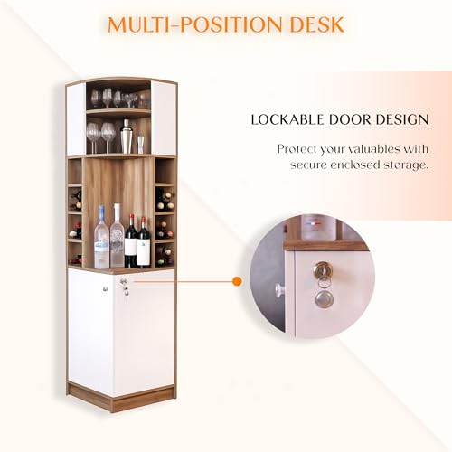 Image of Klaxon Premium Under Cabinet Wine Glass Holder - Space-Saving, Upside-Down Storage for Home, Mini Bar & Pub, Stainless Steel Hanging Rack Organizer (FD & Black, Standard)