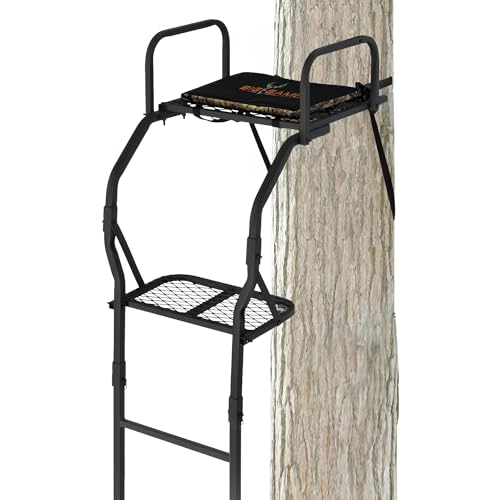 Image of BIG GAME Warrior Pro Ladder Whitetail Deer Elk Mule Above Hunting Outdoors Flex-Tek Seat 16' Tall 1-Person Tree Stand