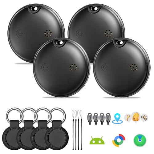 Image of 2026 New Dual System Air Tracker Tags-4 Pack for Both iOS & Android Phones, Bluetooth Tracker Compatible with Apple Find My (iOS) & Google Find Hub (Android) Device for Luggage, Keys, Wallets