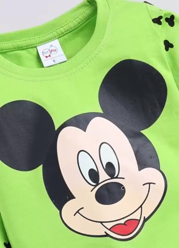 Image of Kids Cotton Casual Cute Mickey Mouse Printed Clothing Set- Full Sleeve T-Shirt And Trousers For Infants /Childs /Baby Boys (in Multicolor, Pack of 1)