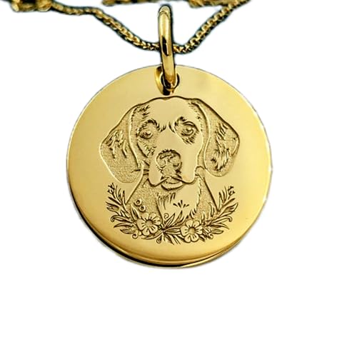 Collier Beagle gravé en argent plaqué or pour votre style quotidien