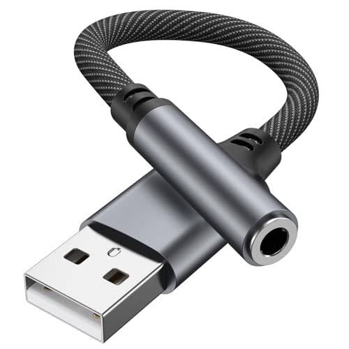 Oumida Adaptateur USB vers Jack 3.5mm, Carte Son Externe USB A vers AUX Stéréo Auxiliaire 3,5mm Compatible avec Casque,PC,Linux (Remarque: Ne Convient Pas Aux...