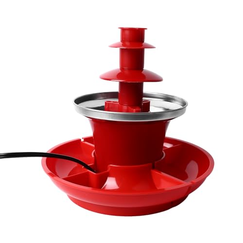 3 Layer Chocolate Fountain Detachable Plate, Multifunctional Fondue for BBQ Sauces, Mexican Cheese, Liquor Fountain with Large Capacity 7 oz, Simple Installation and