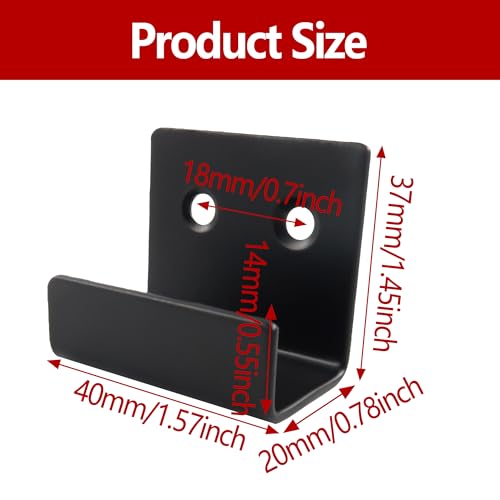 Image of 10PCS Black Stainless Steel Flat J Hook Hanger, Heavy Duty Tile Hanger Brackets for Hook Ceramic Wall Display, Mirrors, Picture, Frame(Large Size)