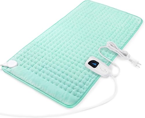 Image of Deepsoon Heating Pad,Electric Heating Pads for Back,Neck,Moist Heating Pad for Abdomen Shoulder Knee Legs,Dry /Moist Heat&Auto Shut Off,Mother's Day Birthday for Men and Women,Light Green,33x17 Inch