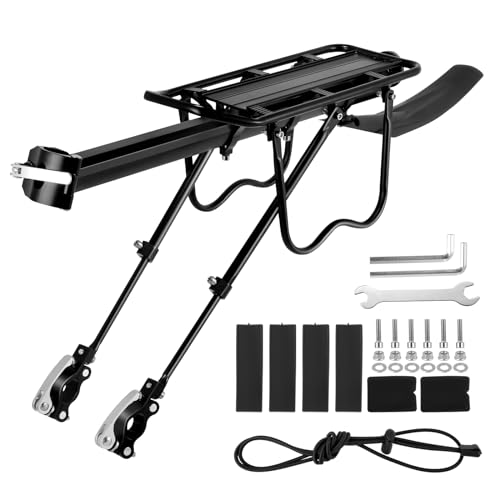 Gepäckträger Mountainbike,Universal Einstellbare Fahrrad Gepäckträger, Aluminiumlegierung Fahrradgepäckträger mit Schutzbleche und Reflektor, Schnellverschluss und Montage für 24-29 Zoll MTB