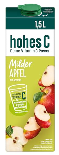hohes C Milder Apfel (1 x 1 5l) 100% Saft Apfelsaft Vitamin C ohne Zuckerzusatz laut Gesetz weniger Säure vegan